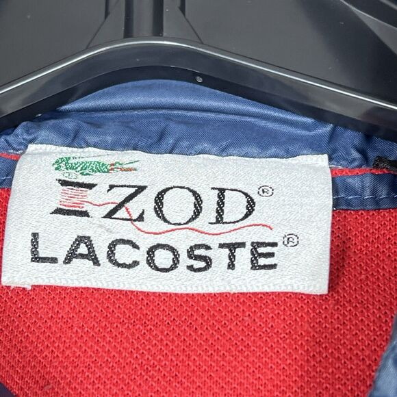 Vintage Izod Lacoste Windbreaker Mens Size Large Blue Full Zip Jacket Hooded - Picture 10 of 13